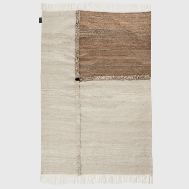 E-1027 White + Brown - Hand Woven Rug - Mararamiro