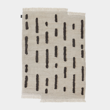 Laine, Hand Knotted Rug - White + Black