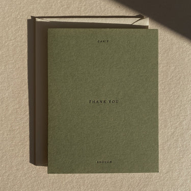 Thank You No. 01 Letterpress Card - Mararamiro