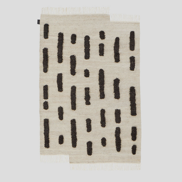 Laine, Hand Woven Rug - White + Black - Mararamiro