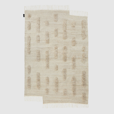 Laine, Hand Woven Rug - White + White - Mararamiro