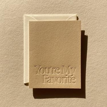 You're My Favorite Letterpress Card - Mararamiro