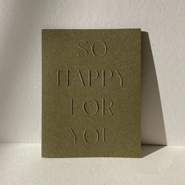 So Happy For You Letterpress Card - Mararamiro