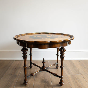 Scalloped Marquetry Accent Table - Mararamiro
