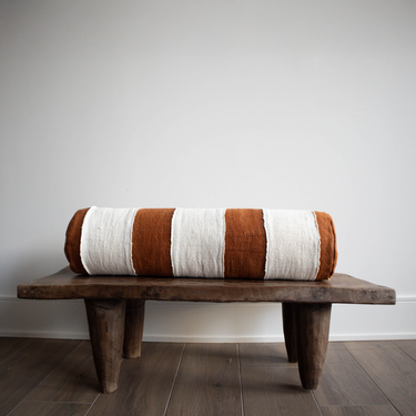 Mud Cloth Bolster Pillow - Ivory/Brick - Mararamiro