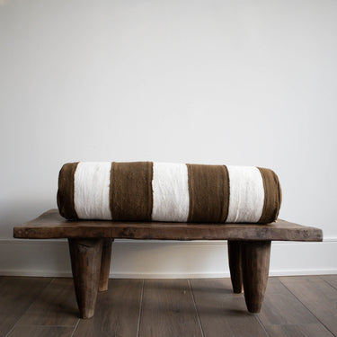 Mud Cloth Bolster Pillow - Ivory/Cocoa - Mararamiro