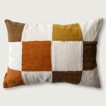Mud Cloth Grid Pillow no6 - 22" x 16" - Mararamiro