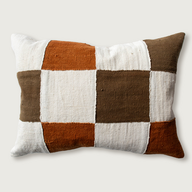 Mud Cloth Grid Pillow no5 - 22" x 16" - Mararamiro