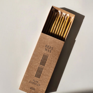Slim Beeswax Candles - Set of 10 - Mararamiro