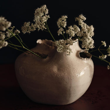 Tereo Round Vase - Off-White Speckle - Mararamiro