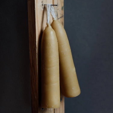 Hand-Dipped Thick Beeswax Candles — Set of 2 - Mararamiro