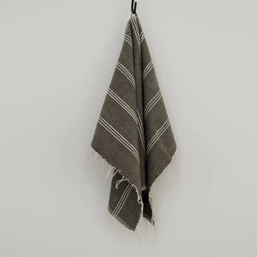 Tihku Hand Towel - Grey/Ivory Stripe - Mararamiro