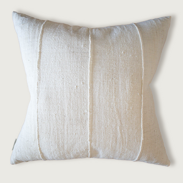 Mud Cloth Pillow - 21" Natural Ivory - Mararamiro