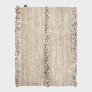 Nurja, Hand Knotted Rug - White + White - Mararamiro