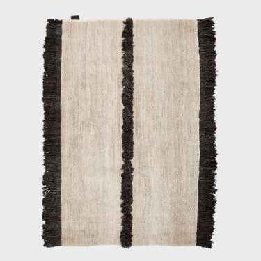 Nurja, Hand Knotted Rug - White + Black - Mararamiro