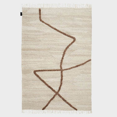 Vuoristo, Hand Knotted Rug - White + Brown - Mararamiro