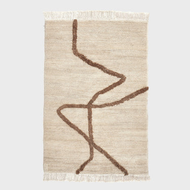 Vuoristo, Hand Woven Rug - White + Brown - Mararamiro