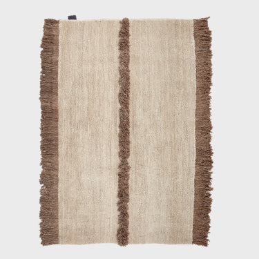 Nurja, Hand Knotted Rug - White + Brown - Mararamiro