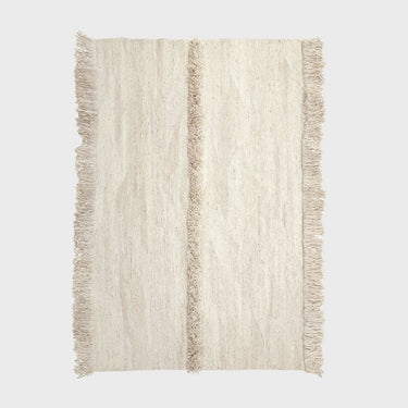 Nurja, Hand Woven Rug - White + White - Mararamiro