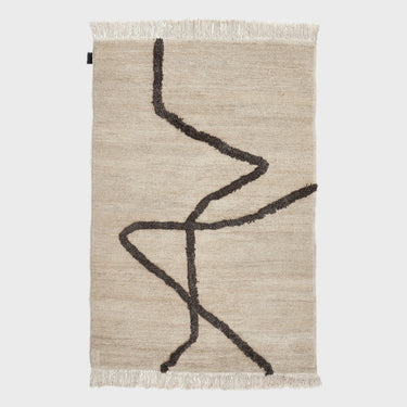 Vuoristo, Hand Knotted Rug - White + Black - Mararamiro