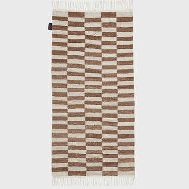 Abeba, Hand Woven Rug - White + Brown - Mararamiro