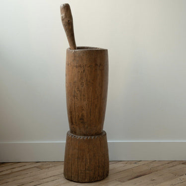Vintage XL African Mortar & Pestle - Mararamiro