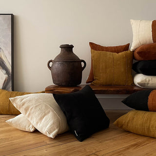 Collection of Mali mud cloth pillows