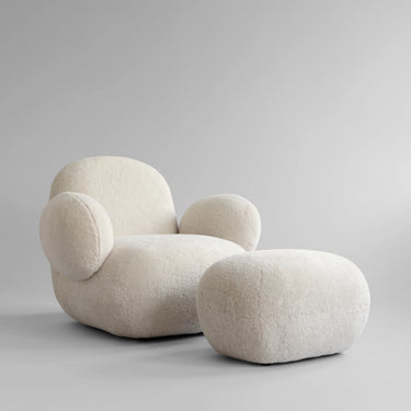 Toe Ottoman - Sandshell Sheepskin - Mararamiro