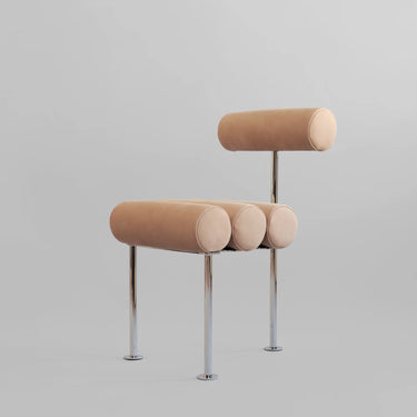 Hiro Dining Chair - Stainless Steel/Nubuck
