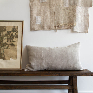 Antique Linen Pillow 27" x 15" - Mararamiro