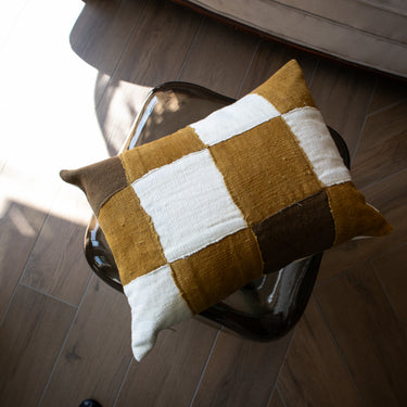Mud Cloth Grid Pillow no7 - 22" x 16"