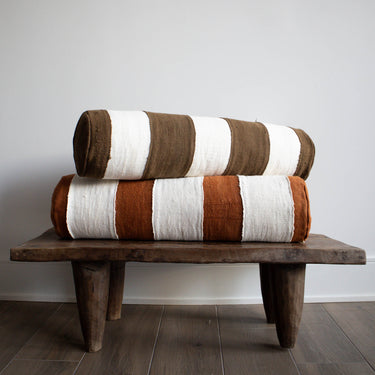 Mud Cloth Bolster Pillow - Ivory/Brick - Mararamiro