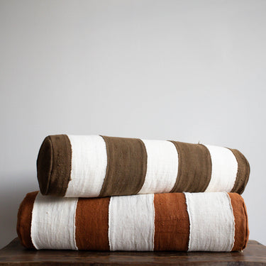 Mud Cloth Bolster Pillow - Ivory/Cocoa - Mararamiro