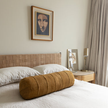 Mud Cloth Bolster Pillow - Mustard - Mararamiro