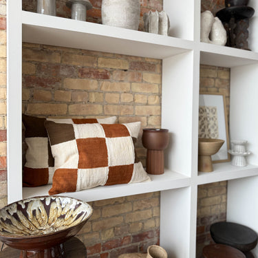 Mud Cloth Grid Pillow no3 - 22" x 16" - Mararamiro