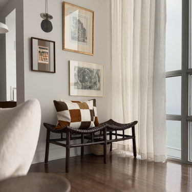 Mud Cloth Grid Pillow no6 - 22" x 16" - Mararamiro