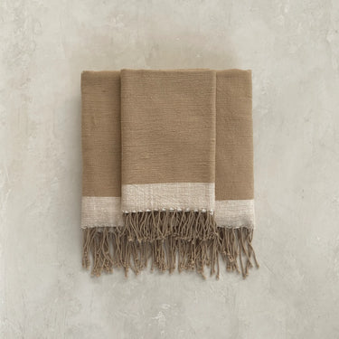 Savu Hand Towel - Sandstone/Oatmeal Edge - Mararamiro