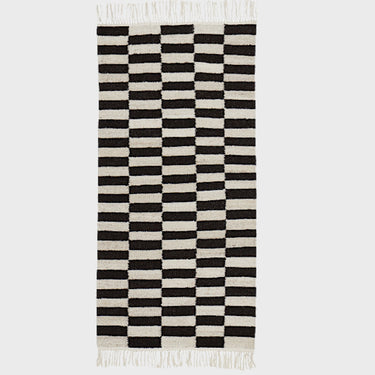 Abeba - White + Black - Hand Woven Rug