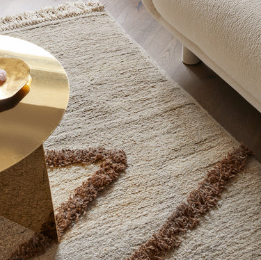 Vuoristo, Hand Woven Rug - White + Brown - Mararamiro