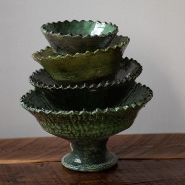 Green Moroccan Tamegroute Bowl No2 (16cm) - Mararamiro