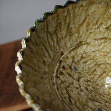Ochre Moroccan Tamegroute Bowl No2 (30cm) - Mararamiro