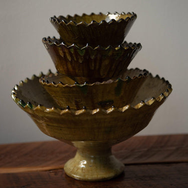 Ochre Moroccan Tamegroute Bowl No4 (16cm) - Mararamiro